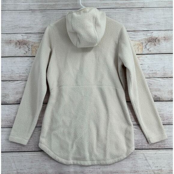 Columbia Hooded Full Zip Sherpa Fleece Jacket Women's Size M Cream/Beige - Picture 2 of 7